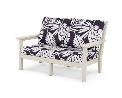 POLYWOOD® Chippendale Deep Seating Loveseat in Sand / Leaf Navy