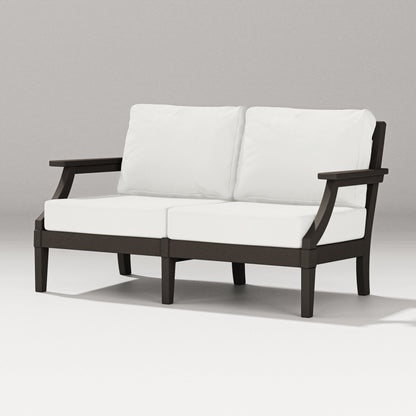 PW Designer Series Estate Loveseat in Vintage Coffee / Natural Linen