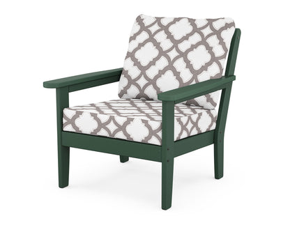Country Living Cottage Deep Seating Chair in Green / Trellis Grey Mist