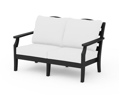 Draper James™ by  POLYWOOD® Savannah Deep Seating Loveseat in Black / Natural