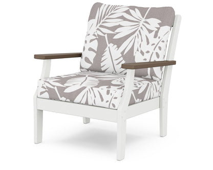POLYWOOD® Braxton Deep Seating Chair in White / Kona / Leaf Grey Mist