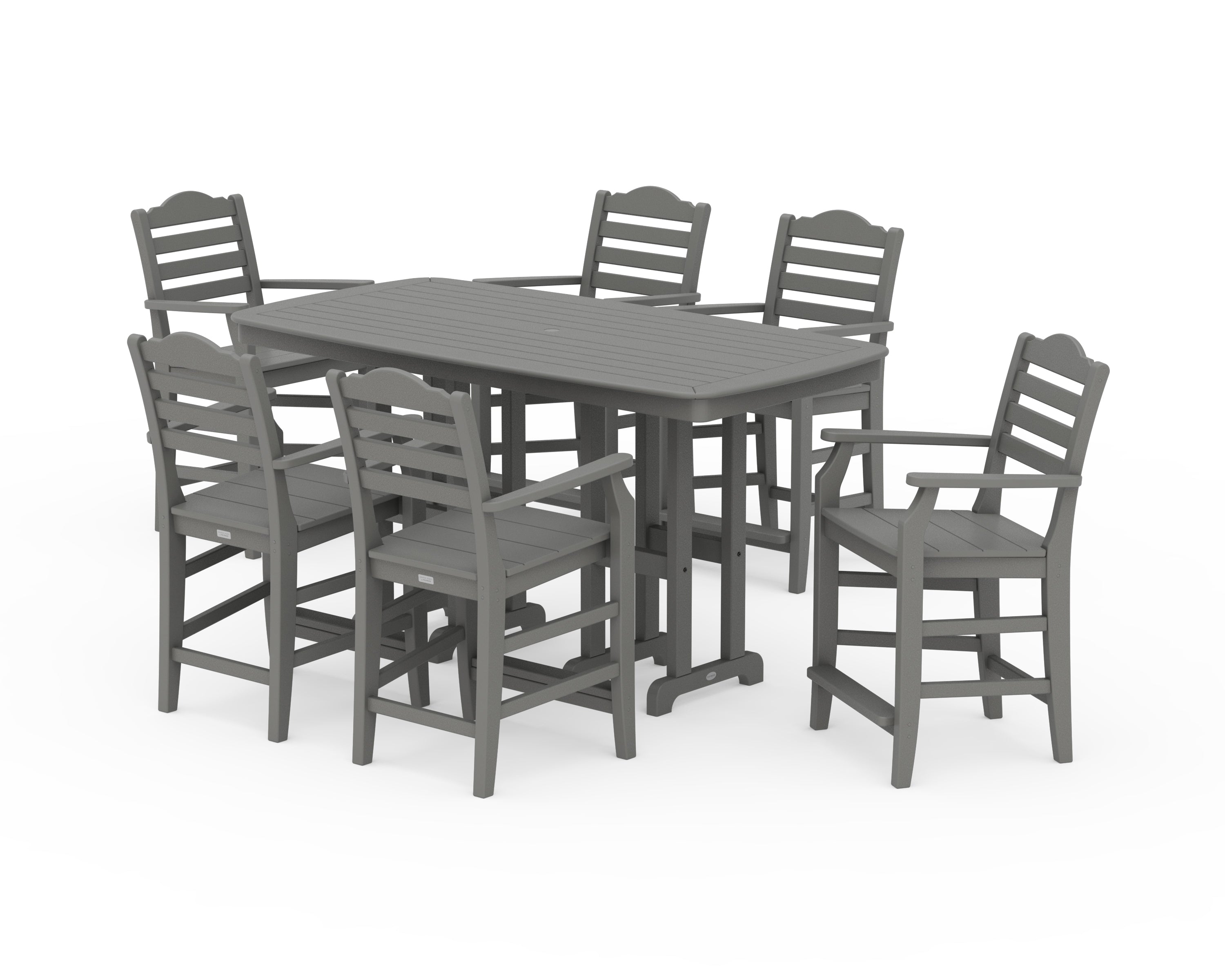 Draper James™ by  POLYWOOD® Savannah Arm Chair 7-Piece Counter Set in Slate Grey