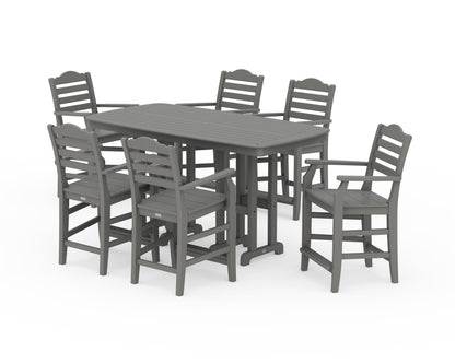 Draper James™ by  POLYWOOD® Savannah Arm Chair 7-Piece Counter Set in Slate Grey