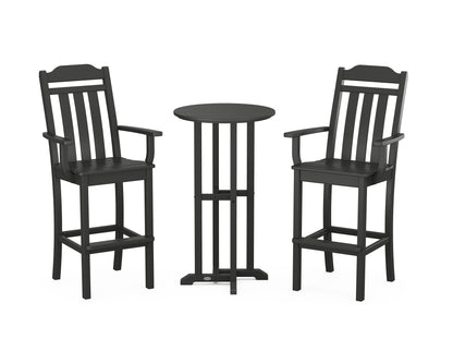 Country Living Cottage 3-Piece Farmhouse Bar Set in Black