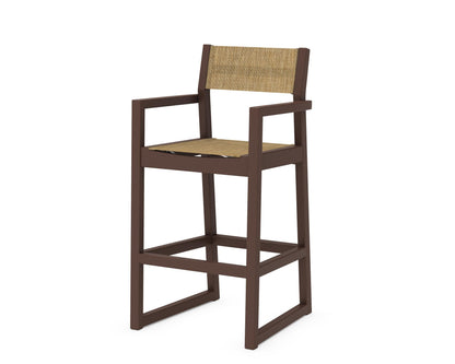 POLYWOOD® EDGE Sling Bar Arm Chair in Mahogany / Burlap Sling