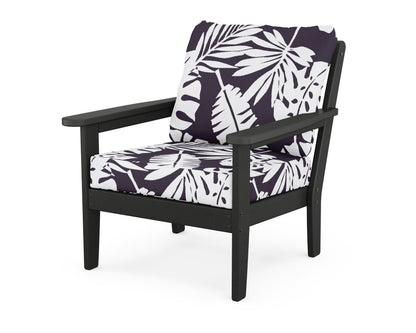 Country Living Cottage Deep Seating Chair in Black / Leaf Navy