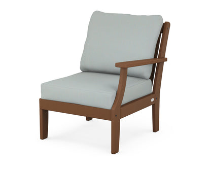 POLYWOOD® Braxton Modular Right Arm Chair in Teak / Spa