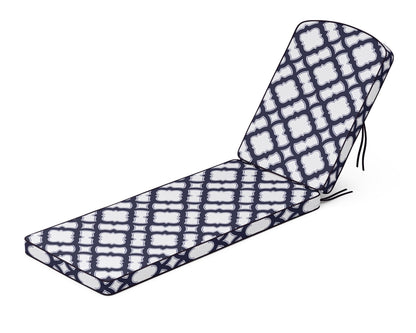 Martha Stewart by POLYWOOD® Chinoiserie Chaise Cushion in Trellis Navy