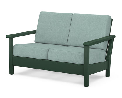 POLYWOOD® Harbour Deep Seating Loveseat in Green / Glacier Spa