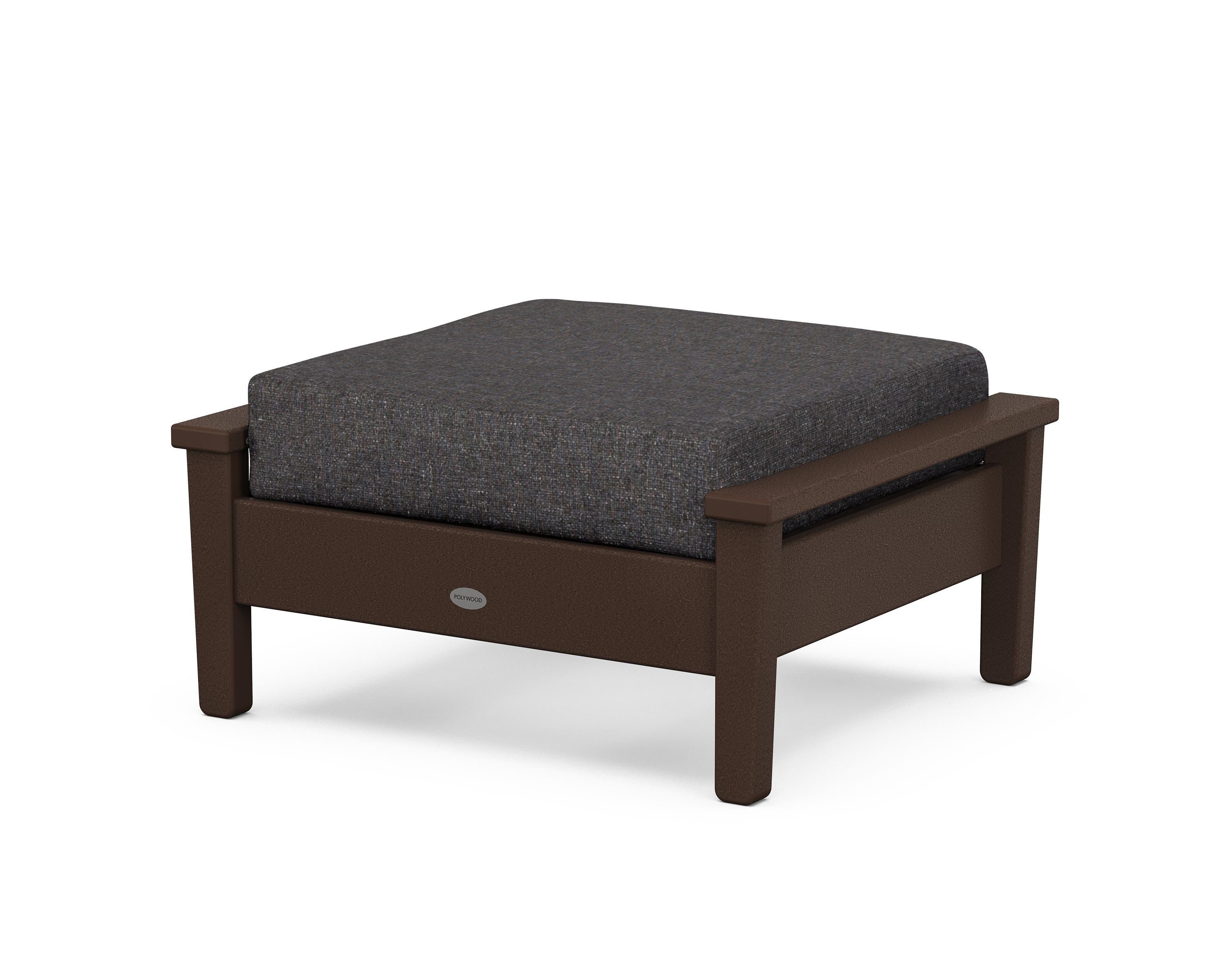 POLYWOOD® Prescott Deep Seating Ottoman in Mahogany / Ash Charcoal