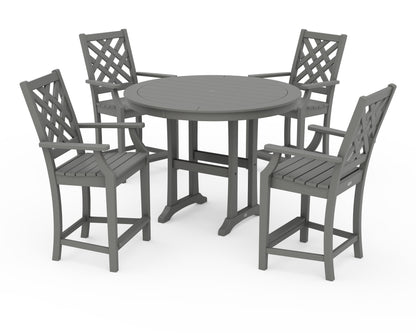 Country Living Wovendale 5-Piece Round Counter Set in Slate Grey