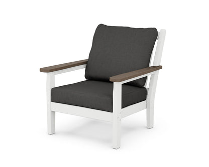 POLYWOOD® Chippendale Deep Seating Chair in White / Kona / Spectrum Carbon