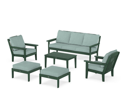 Country Living Cottage 6-Piece Lounge Sofa Set in Green / Glacier Spa