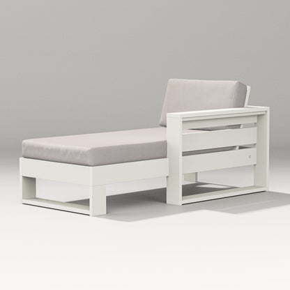 PW Designer Series Latitude Modular Right Arm Chaise in Vintage White / Dune Burlap
