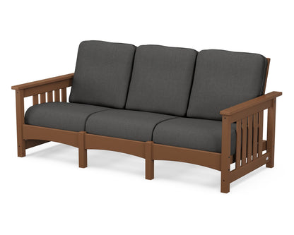 POLYWOOD® Club Mission Sofa in Teak / Spectrum Carbon