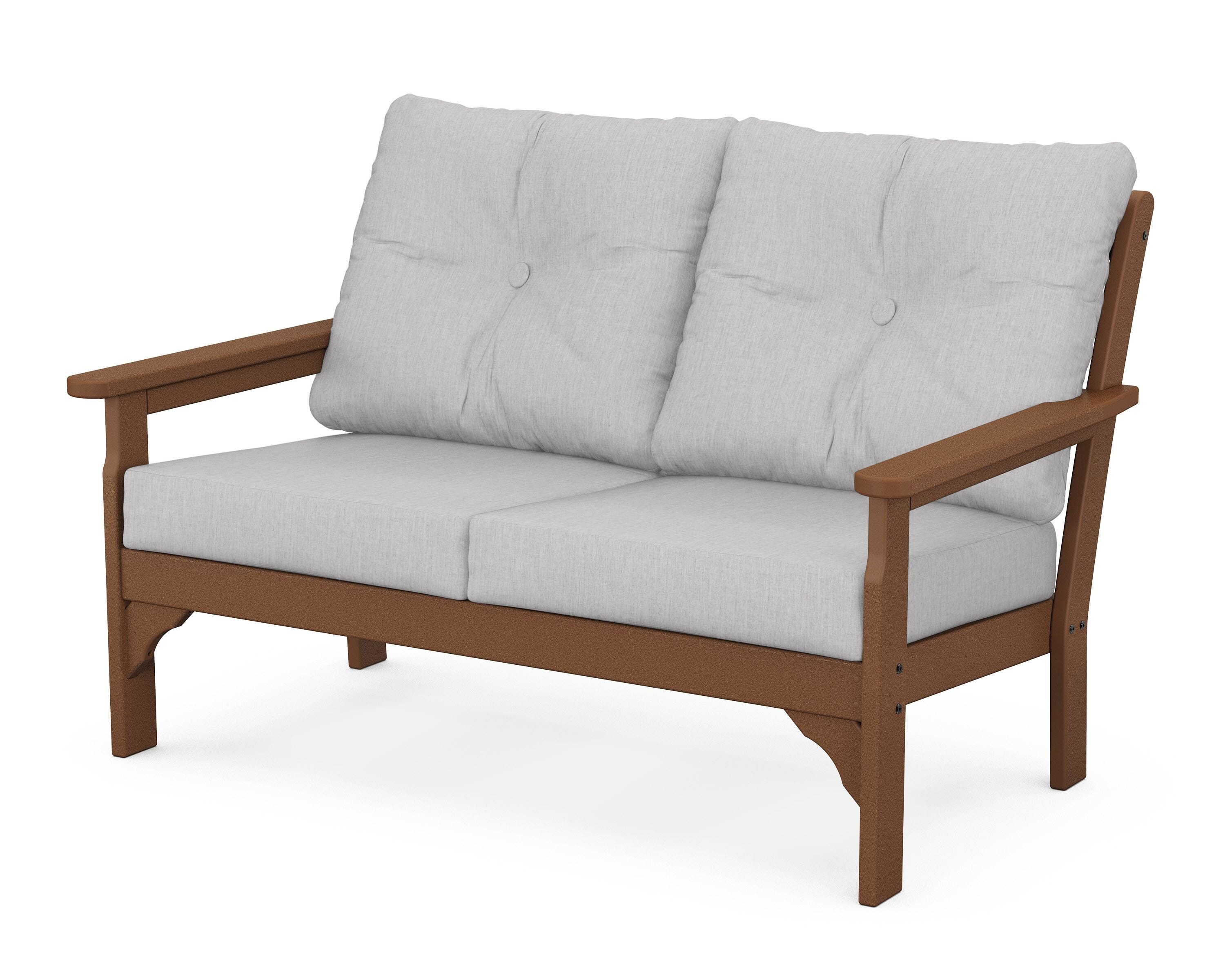 POLYWOOD® Vineyard Deep Seating Loveseat in Teak / Granite