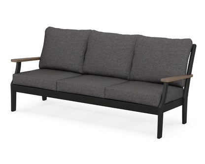 POLYWOOD® Braxton Deep Seating Sofa in Black / Kona / Ash Charcoal