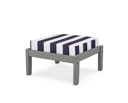 Unbranded Deep Seating Ottoman in Slate Grey / Cabana Stripe Navy