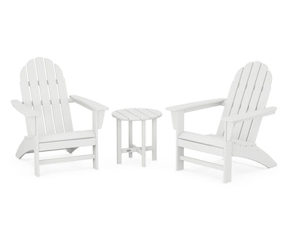 POLYWOOD® Vineyard 3-Piece Adirondack Set in White