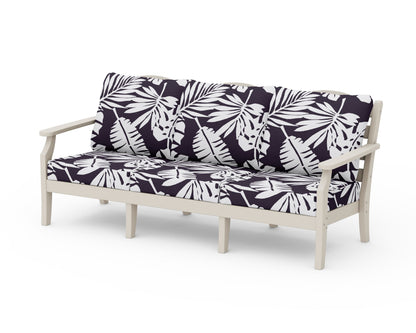 Draper James™ by  POLYWOOD® Savannah Deep Seating Sofa in Sand / Leaf Navy