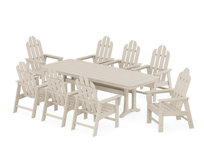 POLYWOOD® Long Island 9-Piece Dining Set with Trestle Legs in Sand