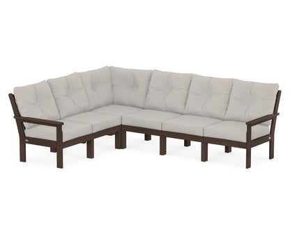 POLYWOOD® Vineyard 6-Piece Sectional in Mahogany / Cast Ash