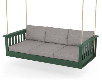 POLYWOOD® Vineyard Daybed Swing in Green / Grey Mist