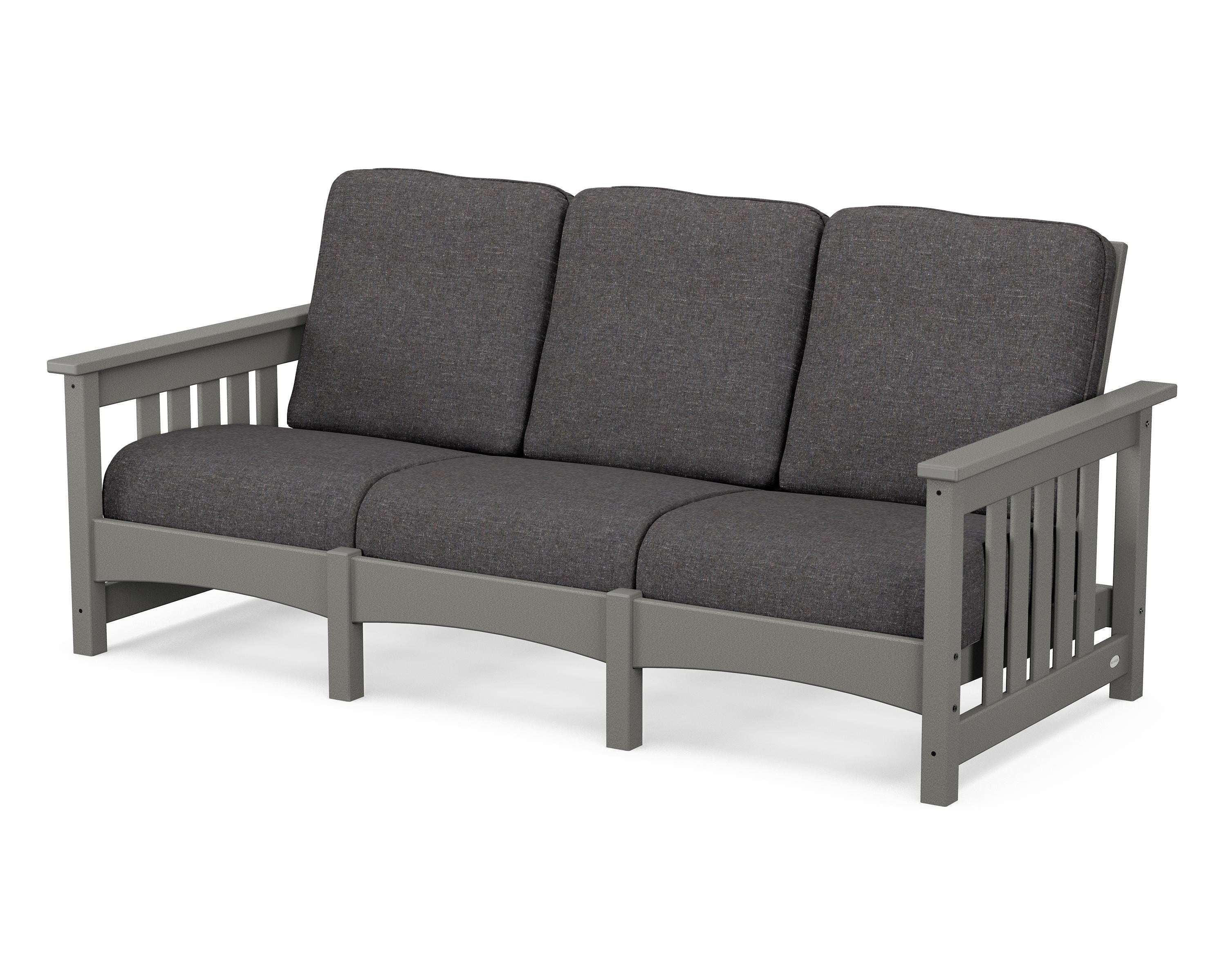 POLYWOOD® Club Mission Sofa in Slate Grey / Ash Charcoal