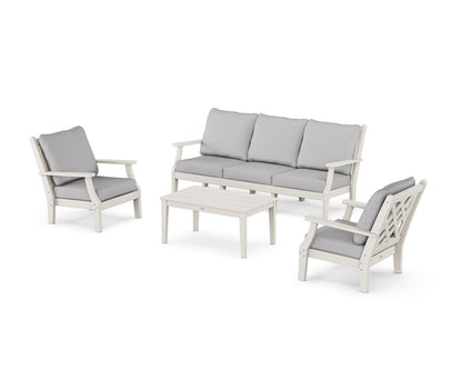 Country Living Wovendale 4-Piece Deep Seating Set with Sofa in Sand / Granite
