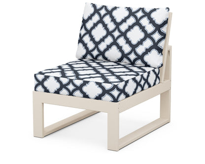 Unbranded Modular Armless Chair in Sand / Trellis Marine Indigo