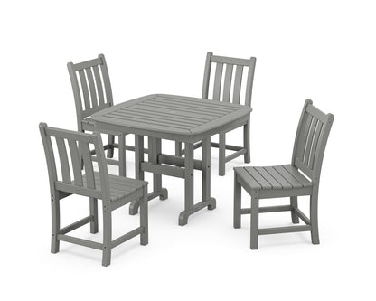 POLYWOOD® Traditional Garden Side Chair 5-Piece Dining Set in Slate Grey