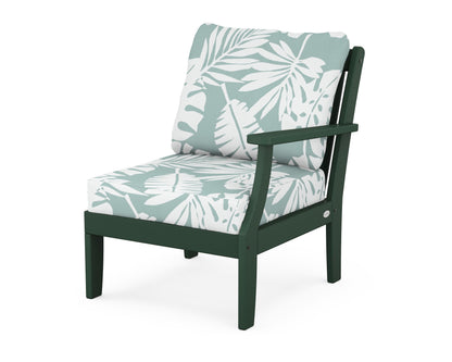 POLYWOOD® Braxton Modular Right Arm Chair in Green / Leaf Glacier Spa
