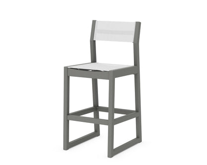 POLYWOOD® EDGE Sling Bar Side Chair in Slate Grey / White Sling