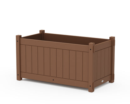 POLYWOOD® Vineyard Large Rectangle Double Planter Box in Teak