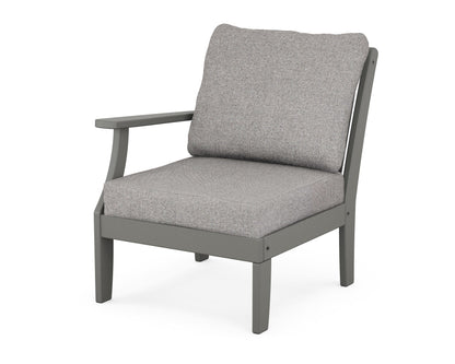 POLYWOOD® Braxton Modular Left Arm Chair in Slate Grey / Grey Mist