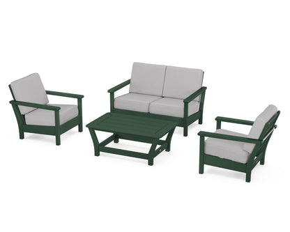 POLYWOOD® Harbour 4-Piece Deep Seating Set in Green / Granite