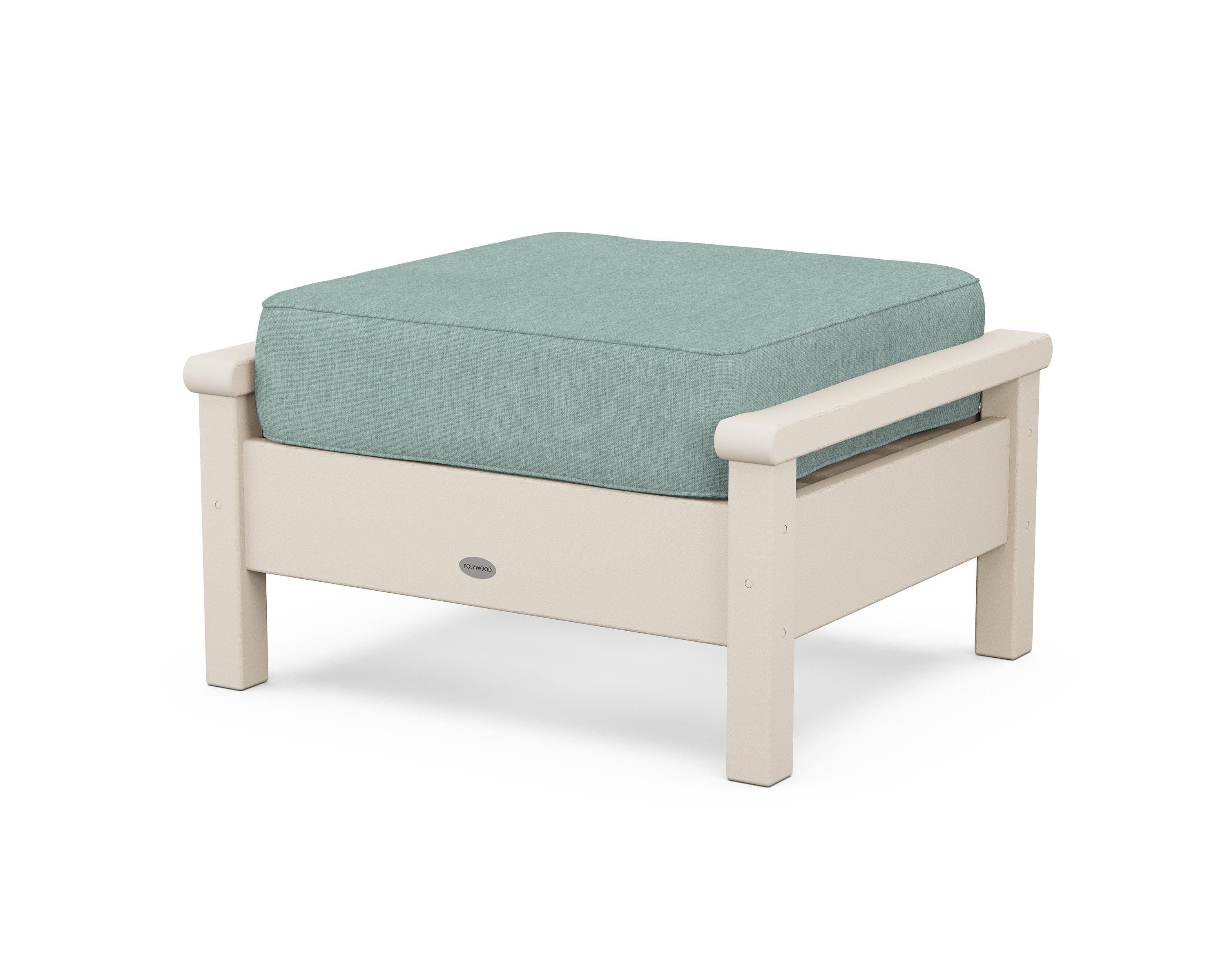 POLYWOOD® Harbour Deep Seating Ottoman in Sand / Glacier Spa