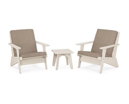 POLYWOOD® Riviera Modern Lounge 3-Piece Set in Sand / Spiced Burlap