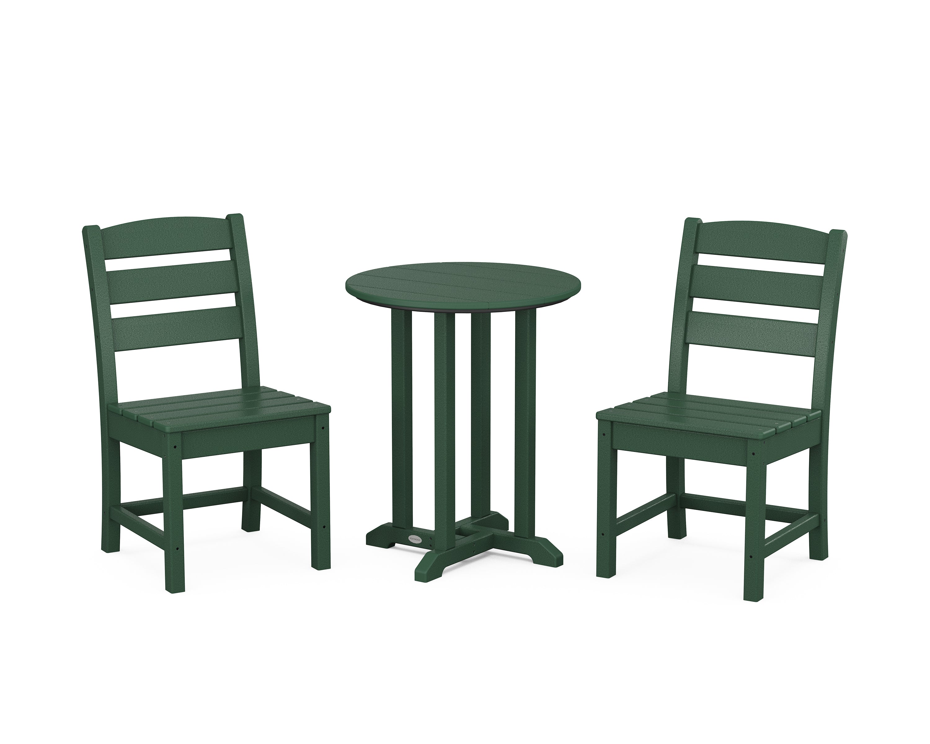 POLYWOOD® Lakeside Side Chair 3-Piece Round Bistro Dining Set in Green