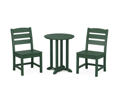 POLYWOOD® Lakeside Side Chair 3-Piece Round Bistro Dining Set in Green