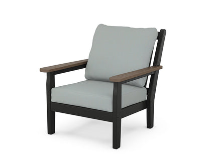 POLYWOOD® Chippendale Deep Seating Chair in Black / Kona / Spa