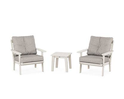 POLYWOOD® Prairie 3-Piece Deep Seating Set in Sand / Weathered Tweed