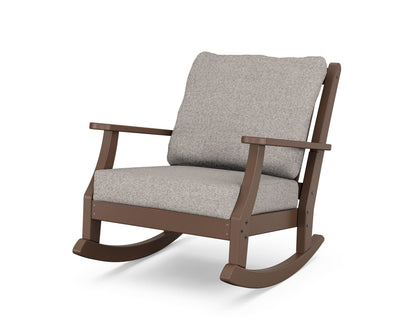 Country Living Wovendale Deep Seating Rocking Chair in Mahogany / Weathered Tweed