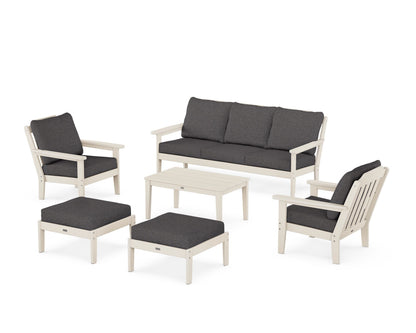 Country Living Cottage 6-Piece Lounge Sofa Set in Sand / Ash Charcoal
