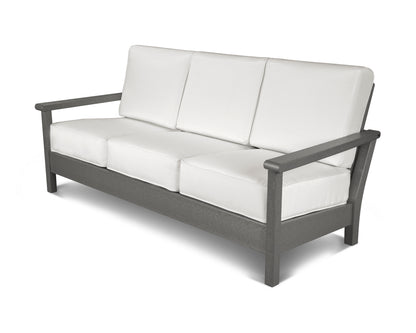 POLYWOOD® Harbour Deep Seating Sofa in Slate Grey / Natural