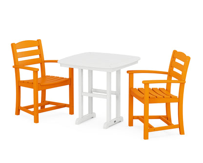 POLYWOOD® La Casa Café 3-Piece Dining Set in Tangerine / White