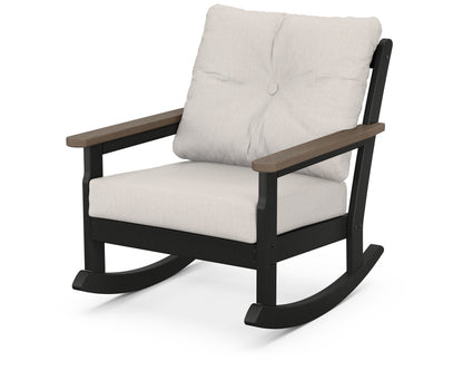 POLYWOOD® Vineyard Deep Seating Rocking Chair in Black / Kona / Cast Ash