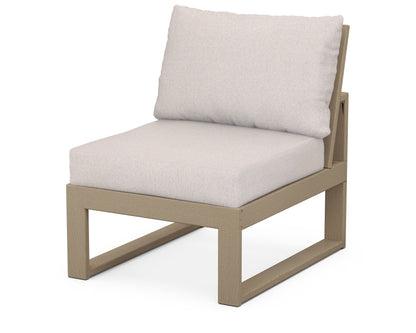 Unbranded Modular Armless Chair in Vintage Sahara / Dune Burlap