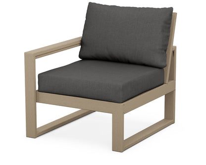 POLYWOOD® EDGE Modular Left Arm Chair in Vintage Sahara / Spectrum Carbon