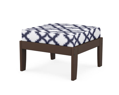 Unbranded Modular Ottoman - Classic in Mahogany / Trellis Navy